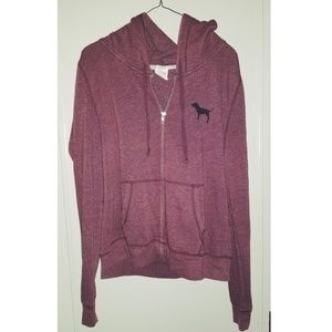 Pink Victoria Secret maroon zip up